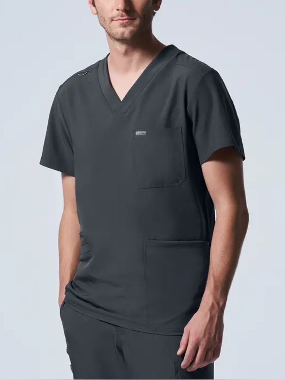 Men's Scrub Top with Chest Pocket - Green Sz Medium